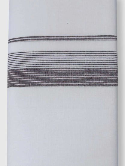 Pure White Cotton Men's Double Dhoti