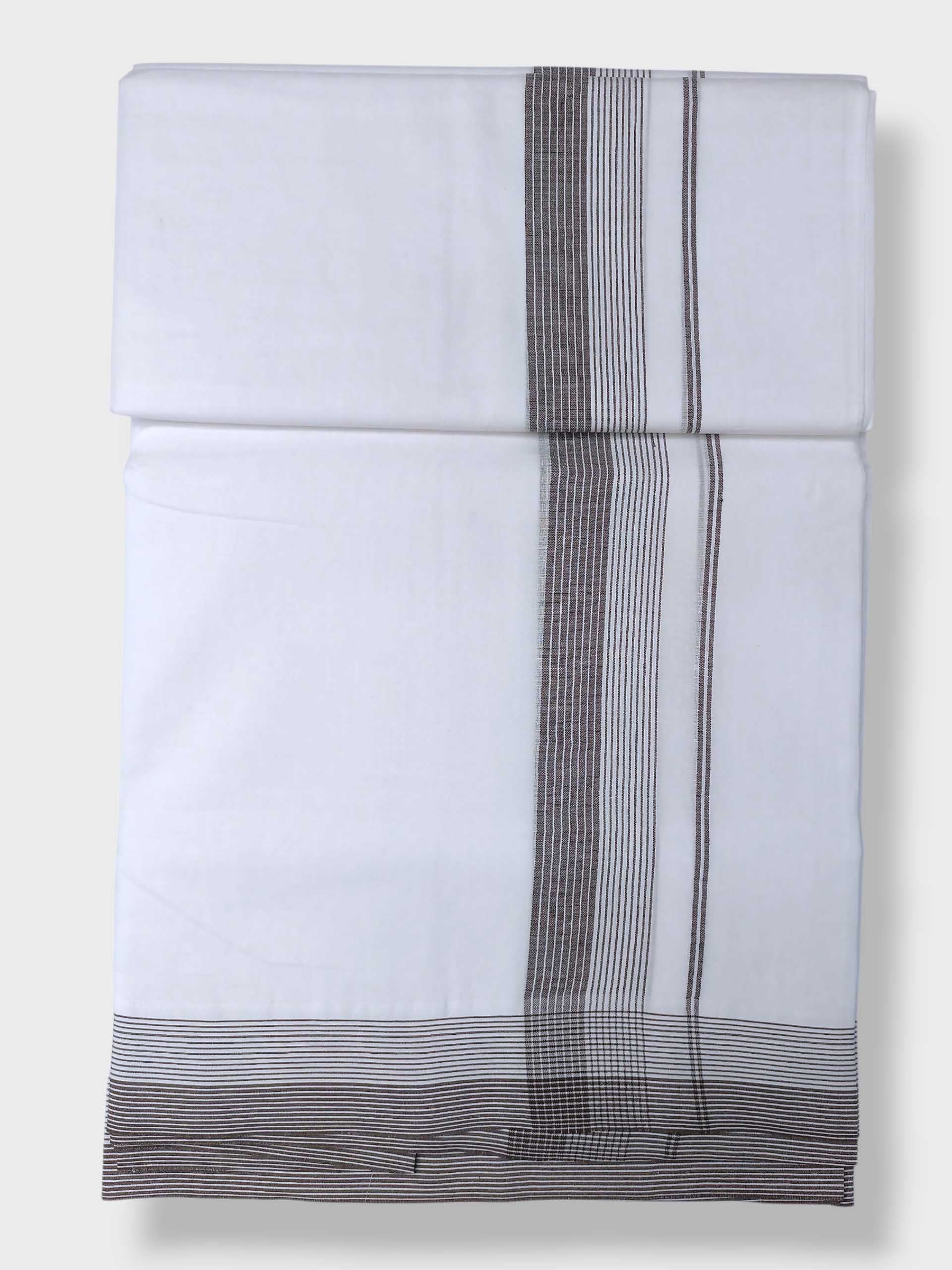 Pure White Cotton Men's Double Dhoti