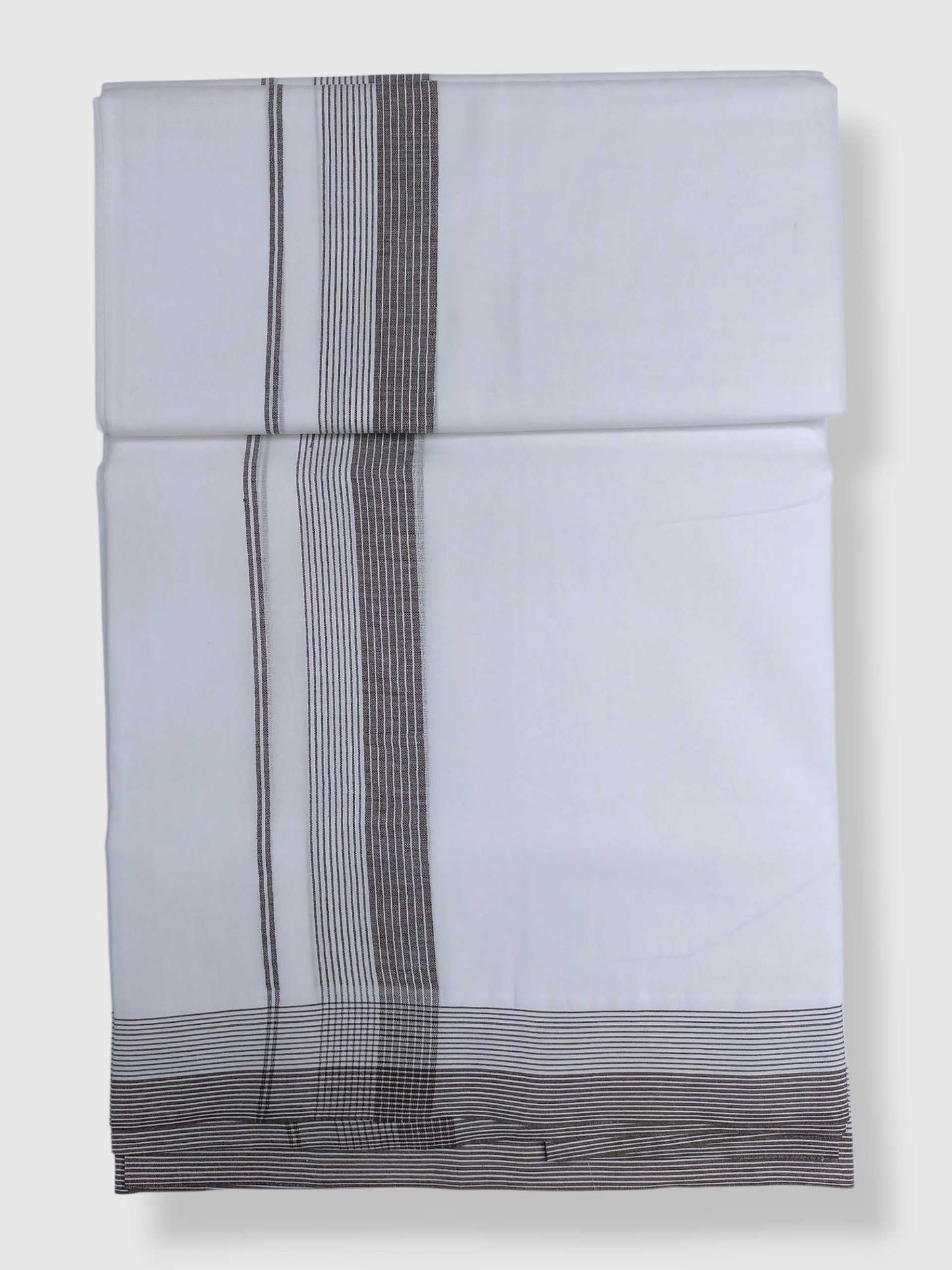 Pure White Cotton Men's Double Dhoti