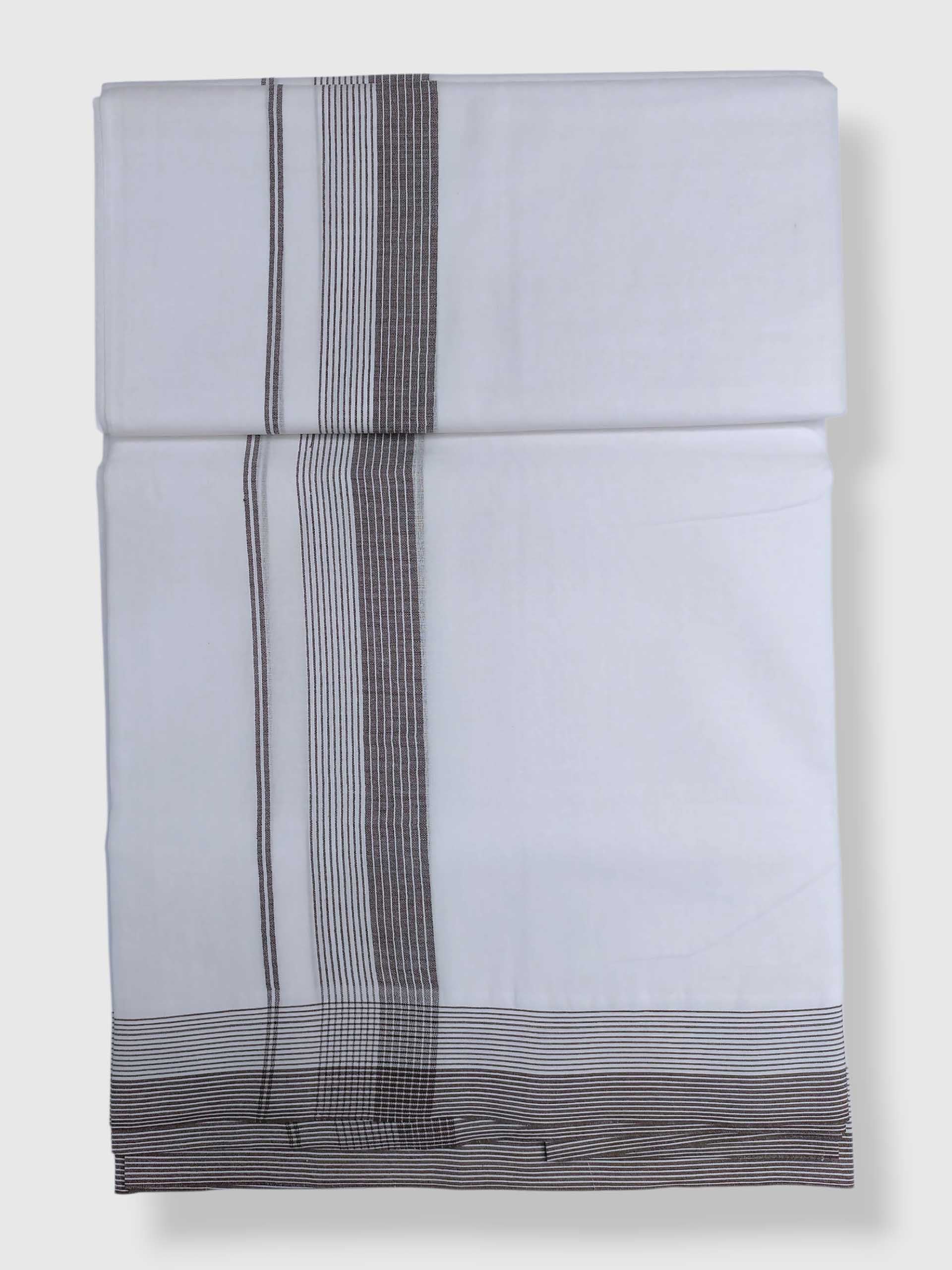 Pure White Cotton Men's Double Dhoti