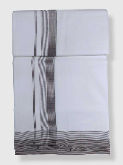 Pure White Cotton Men's Double Dhoti