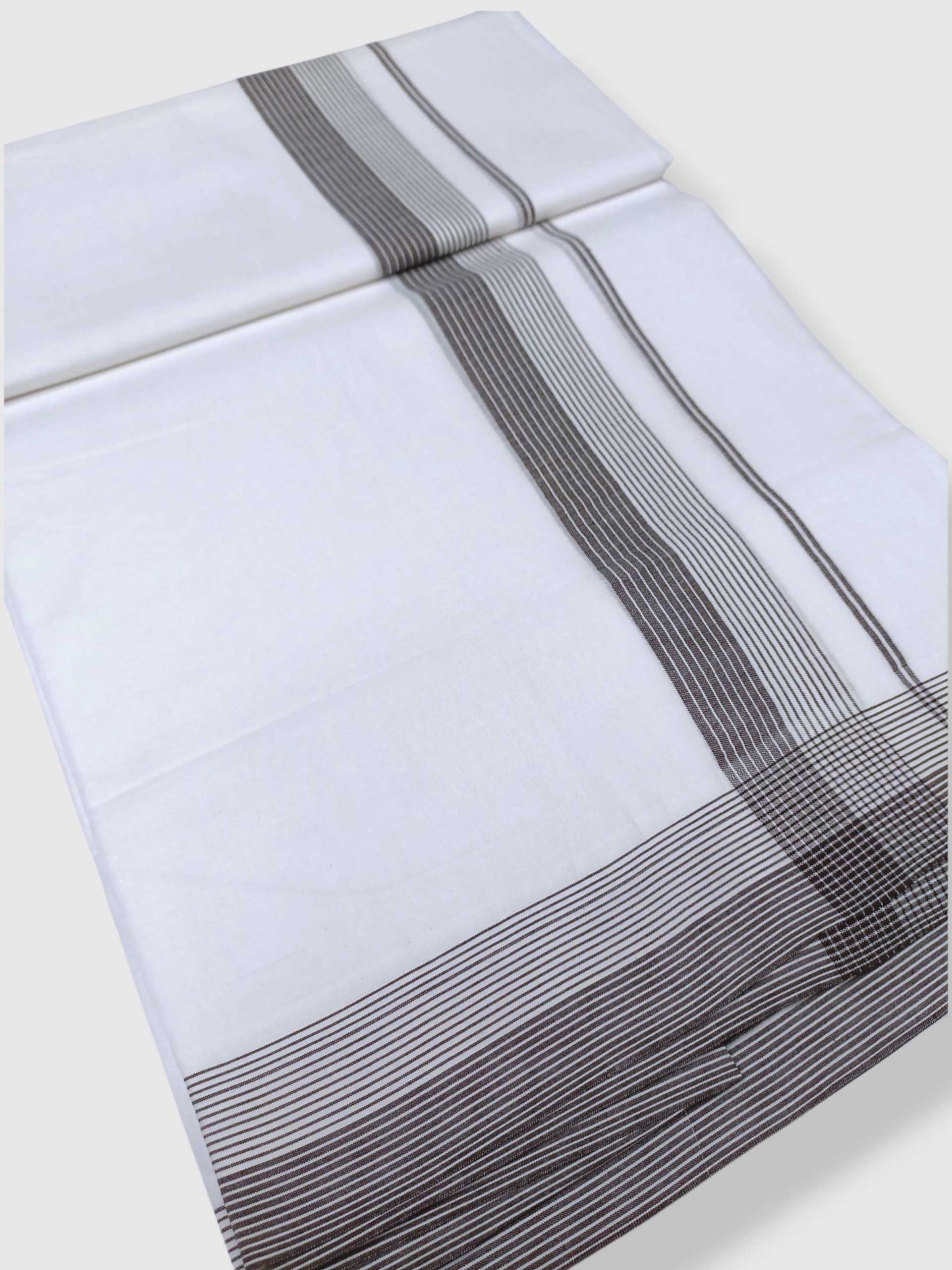 Pure White Cotton Men's Double Dhoti