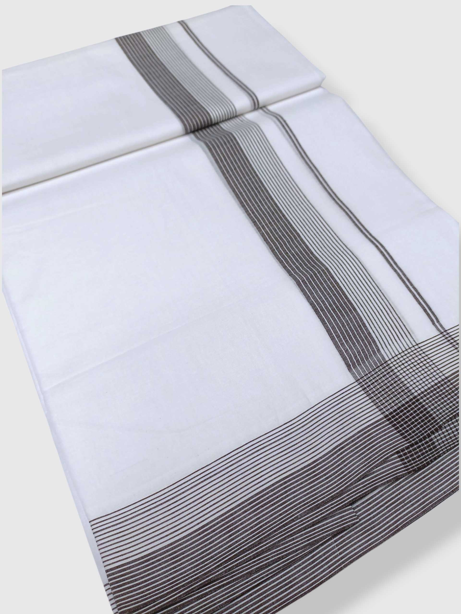 Pure White Cotton Men's Double Dhoti