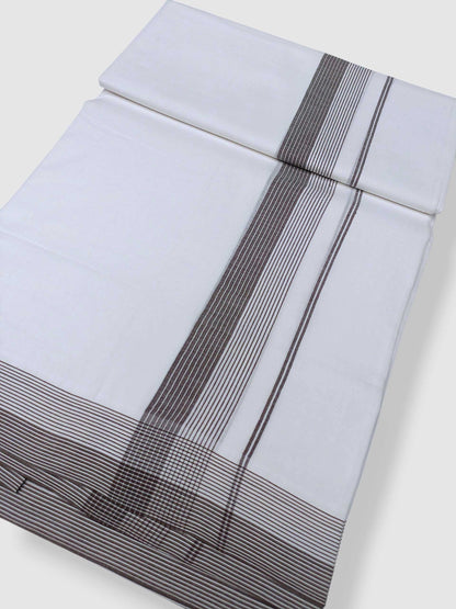 Pure White Cotton Men's Double Dhoti