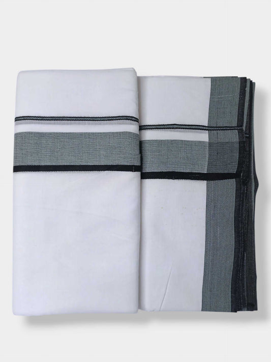 Pure White Cotton Men's Double Dhoti