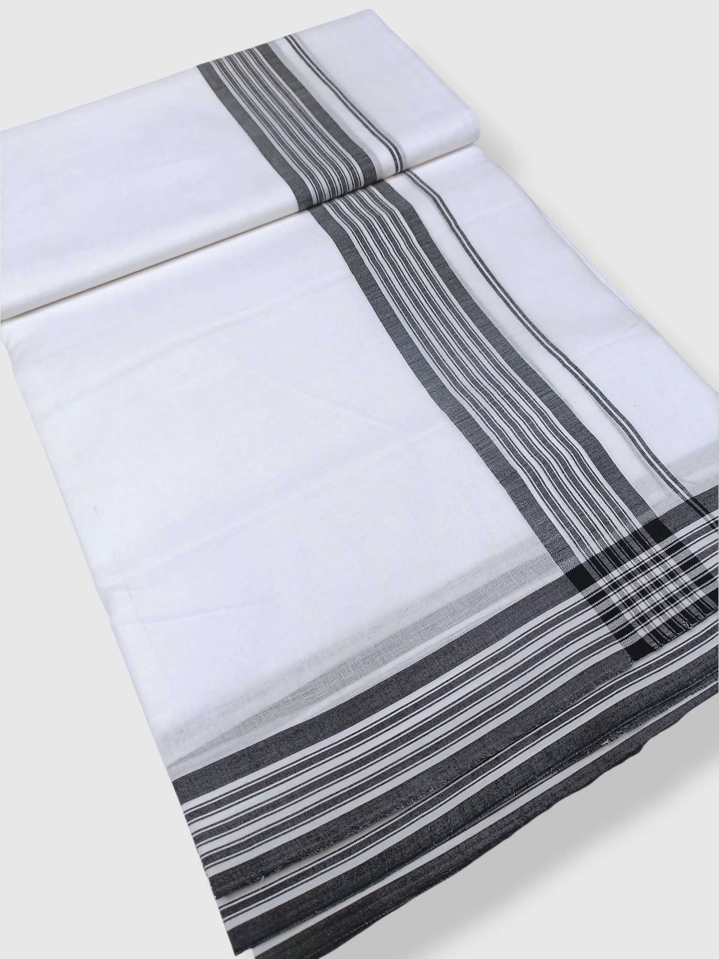 Pure White Cotton Men's Double Dhoti