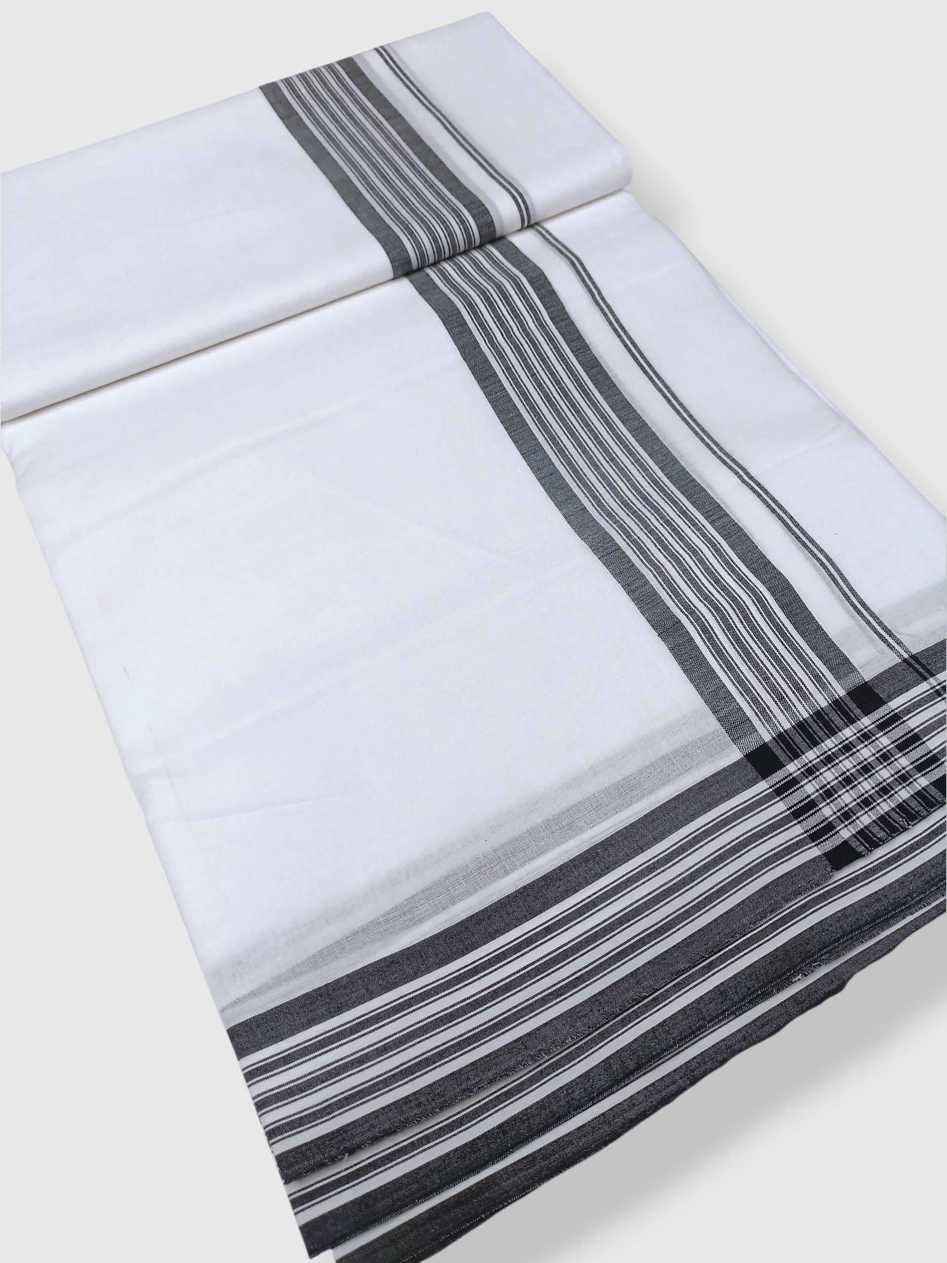 Pure White Cotton Men's Double Dhoti