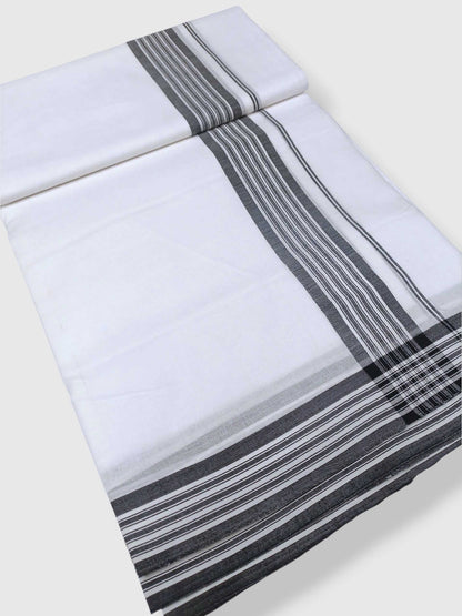 Pure White Cotton Men's Double Dhoti