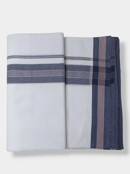 Pure White Cotton Men's Double Dhoti