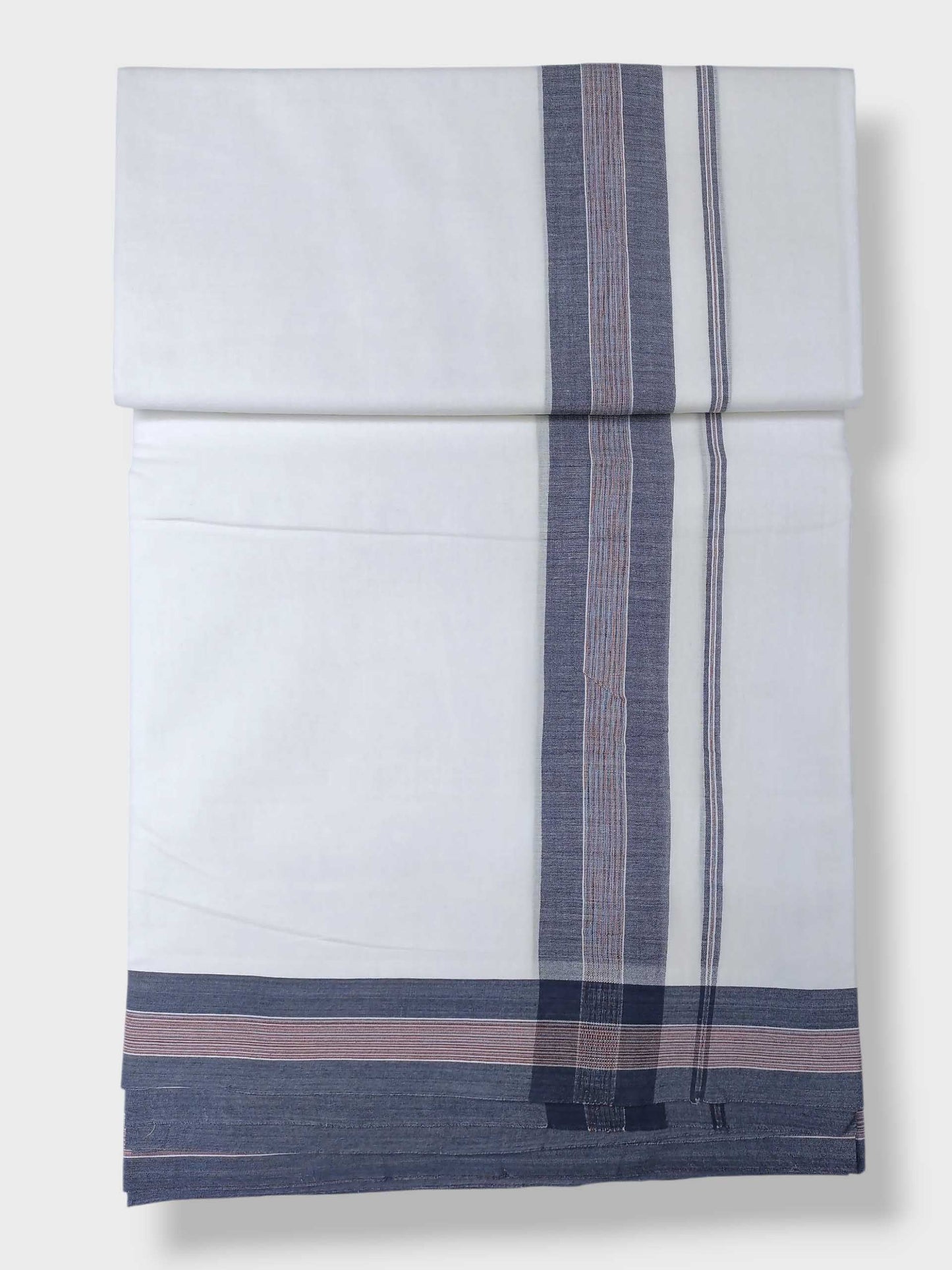 Pure White Cotton Men's Double Dhoti