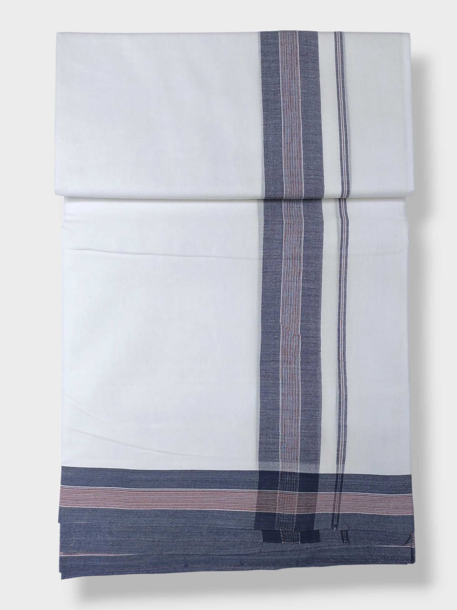 Pure White Cotton Men's Double Dhoti