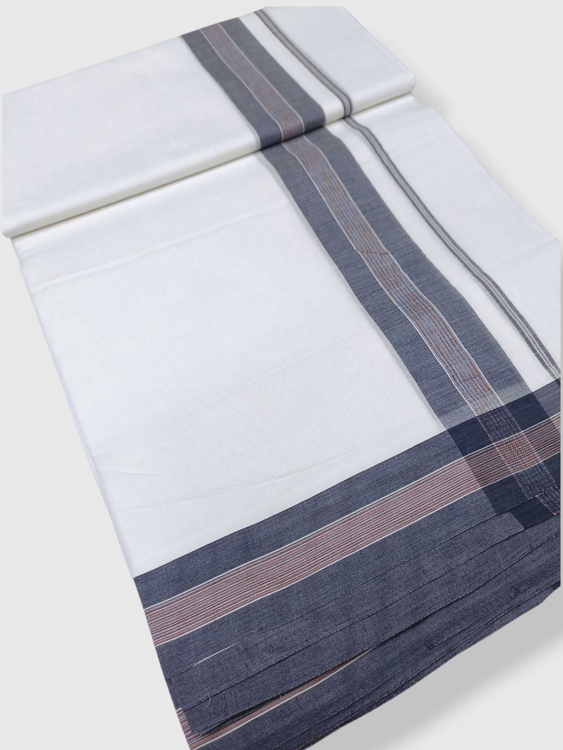 Pure White Cotton Men's Double Dhoti