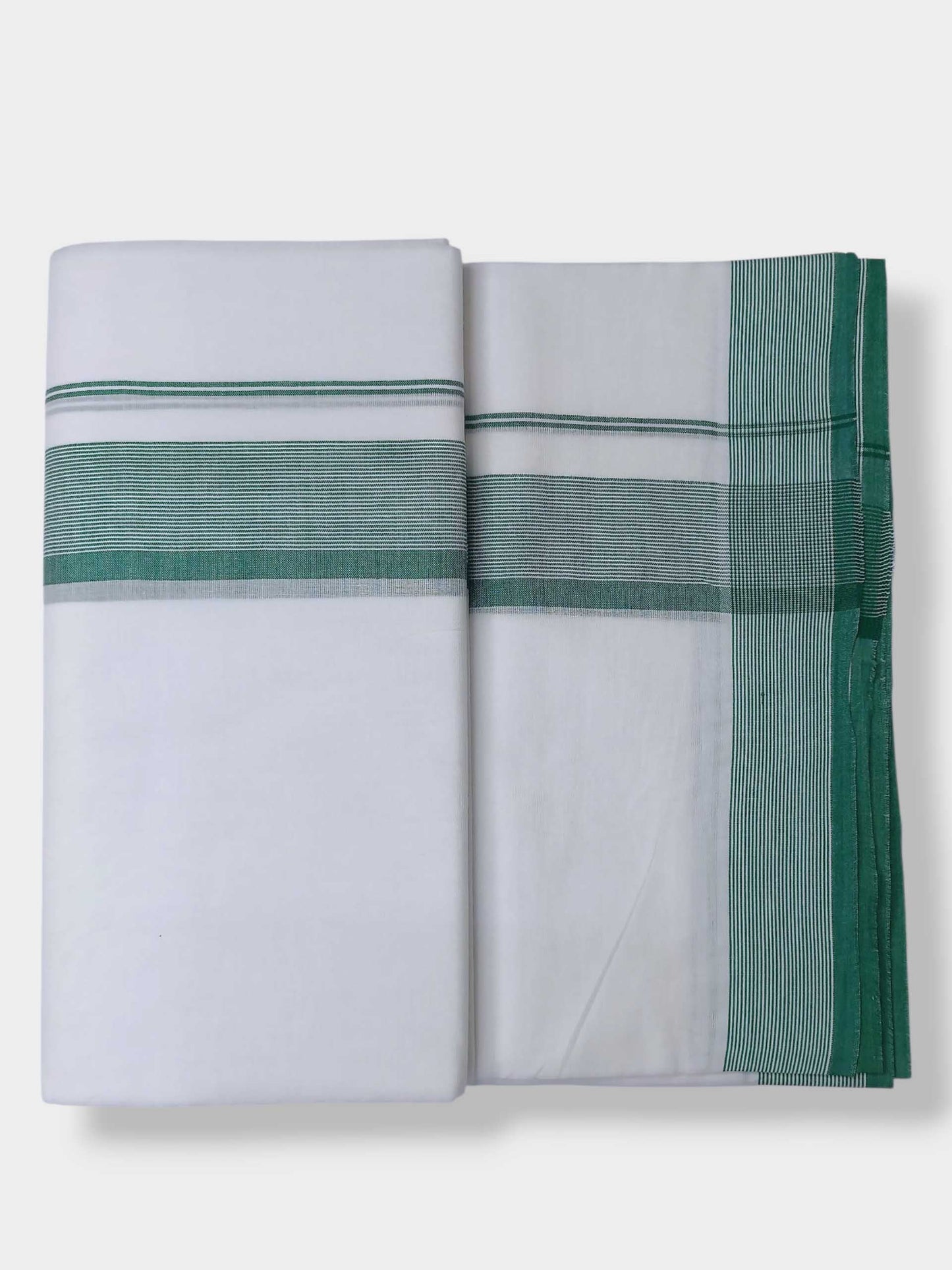 Pure White Cotton Men's Double Dhoti