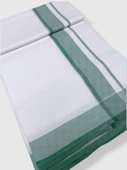 Pure White Cotton Men's Double Dhoti