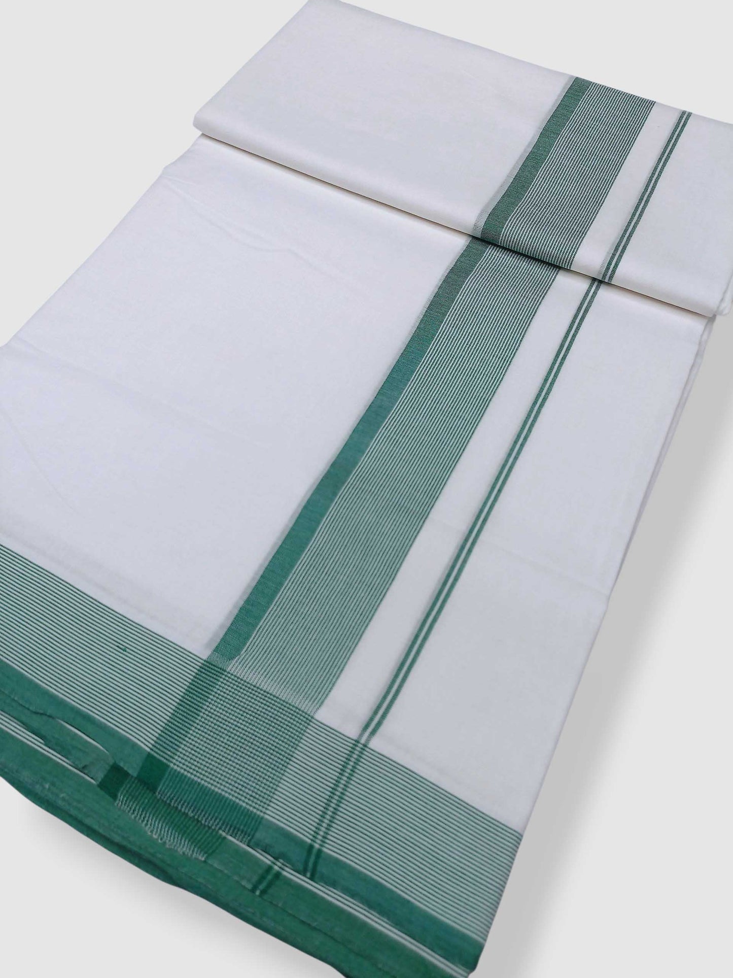 Pure White Cotton Men's Double Dhoti