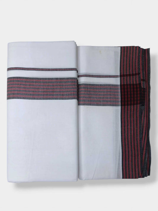 Pure White Cotton Men's Double Dhoti