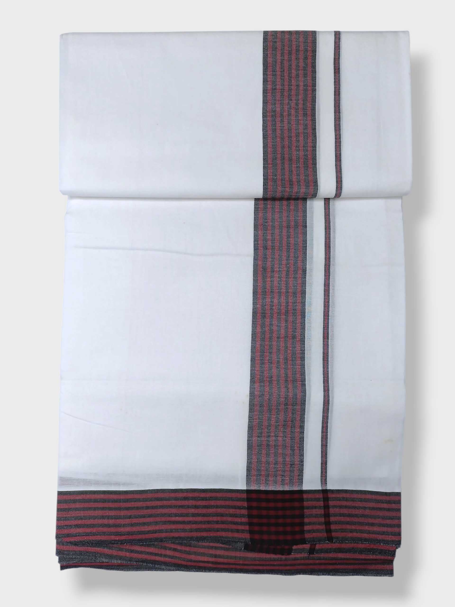 Pure White Cotton Men's Double Dhoti