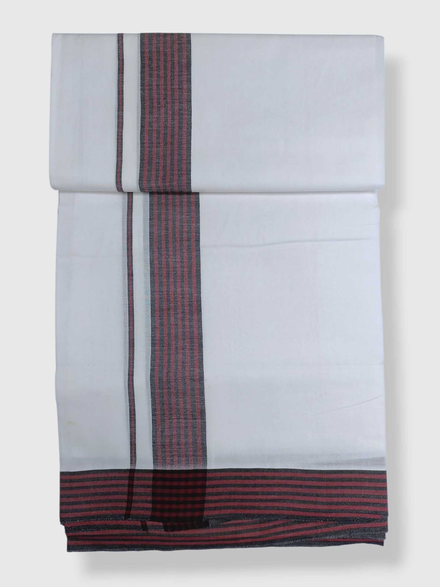 Pure White Cotton Men's Double Dhoti