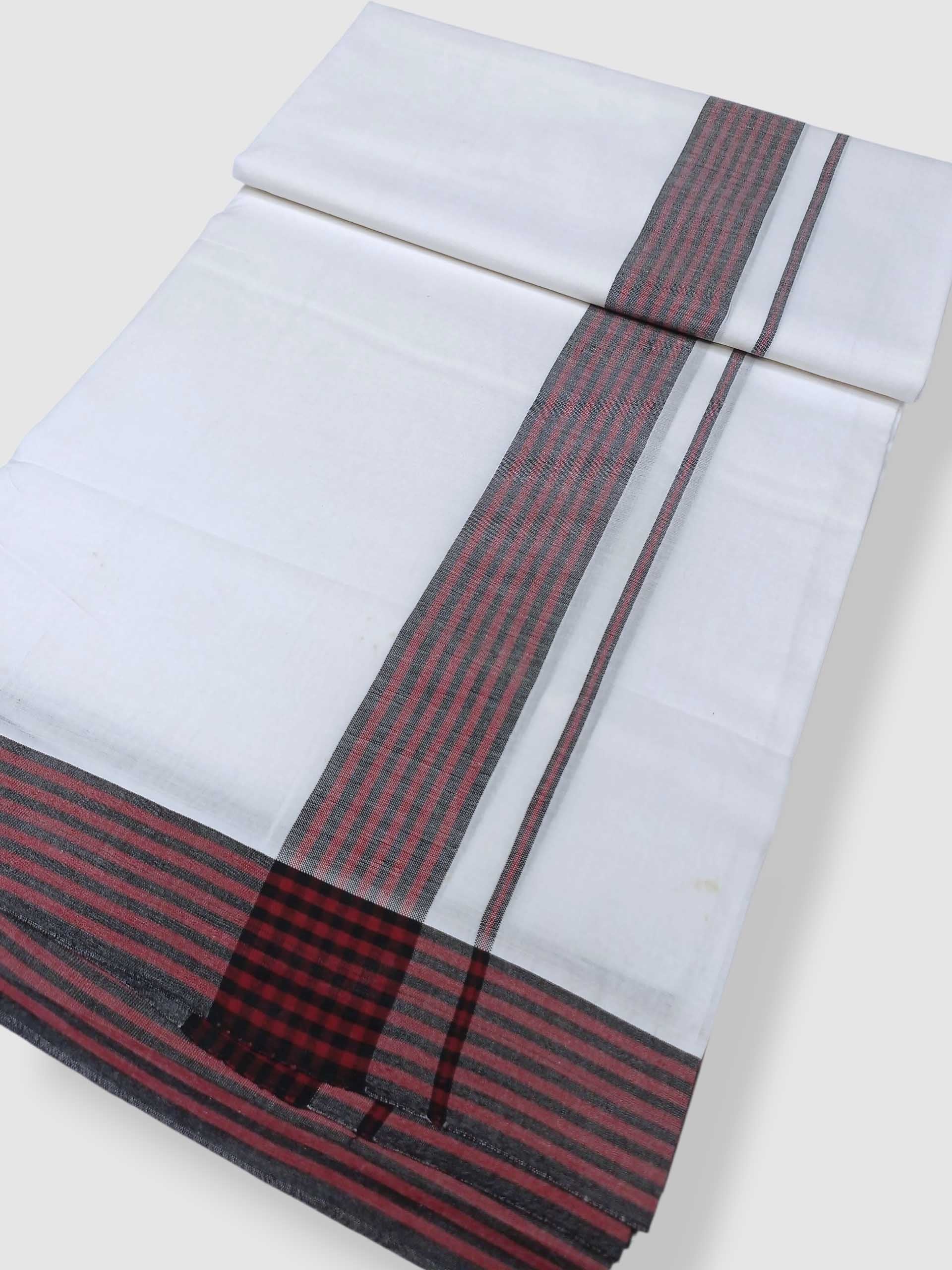 Pure White Cotton Men's Double Dhoti