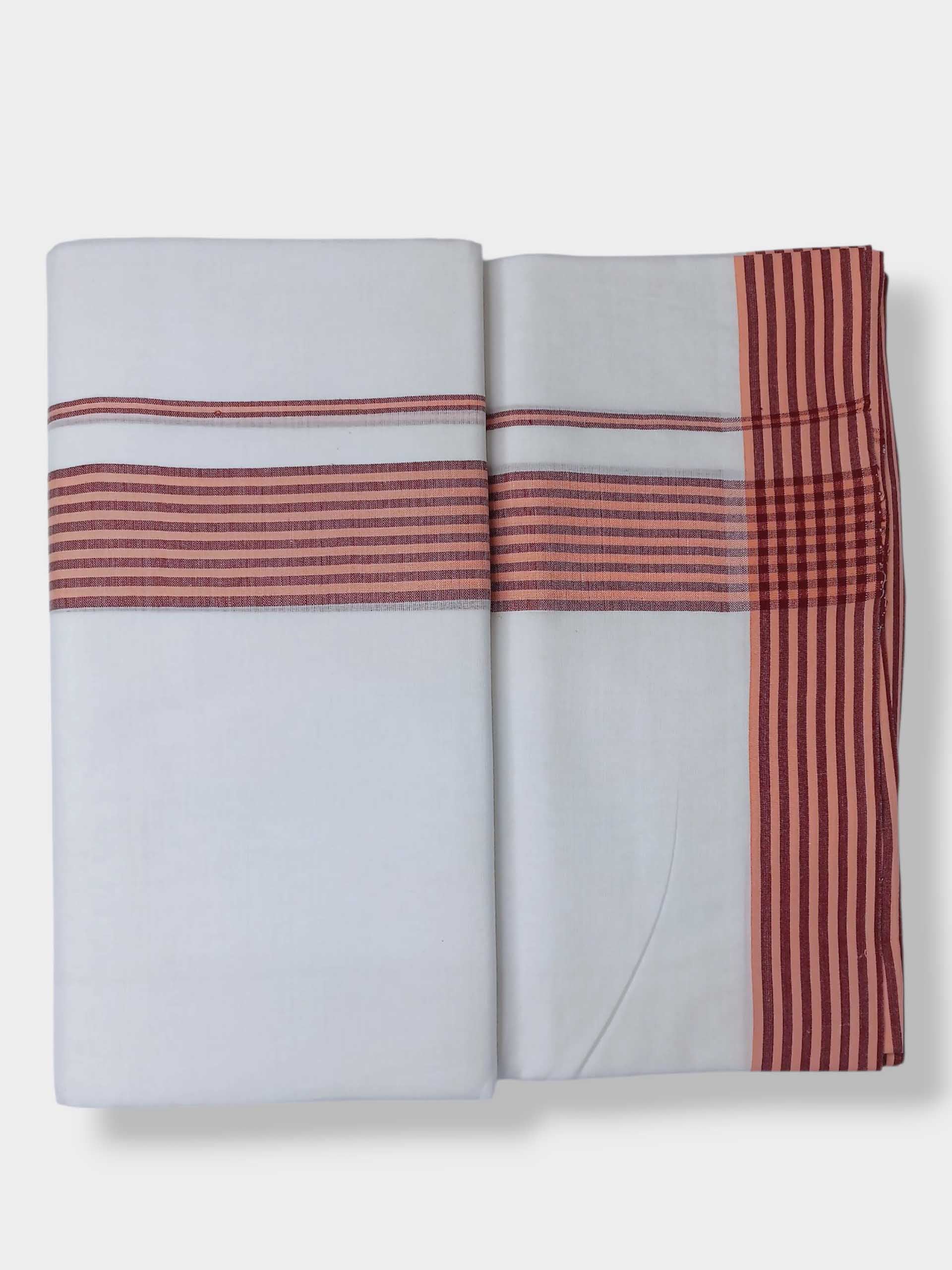 Pure White Cotton Men's Double Dhoti