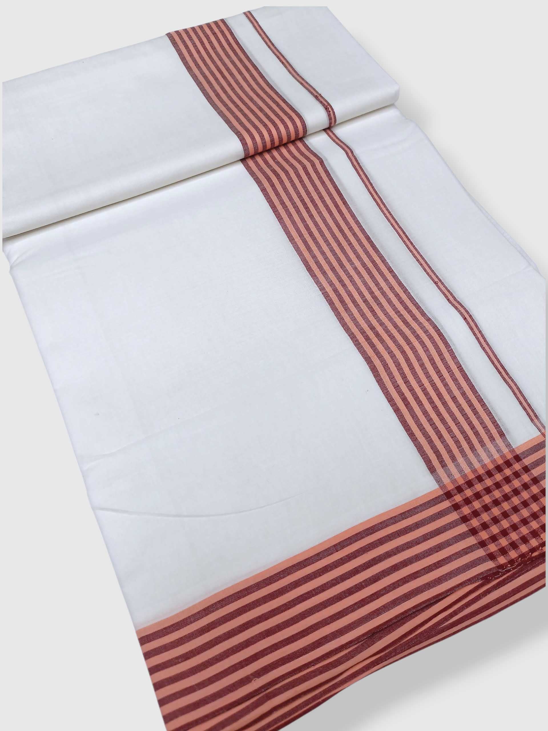 Pure White Cotton Men's Double Dhoti