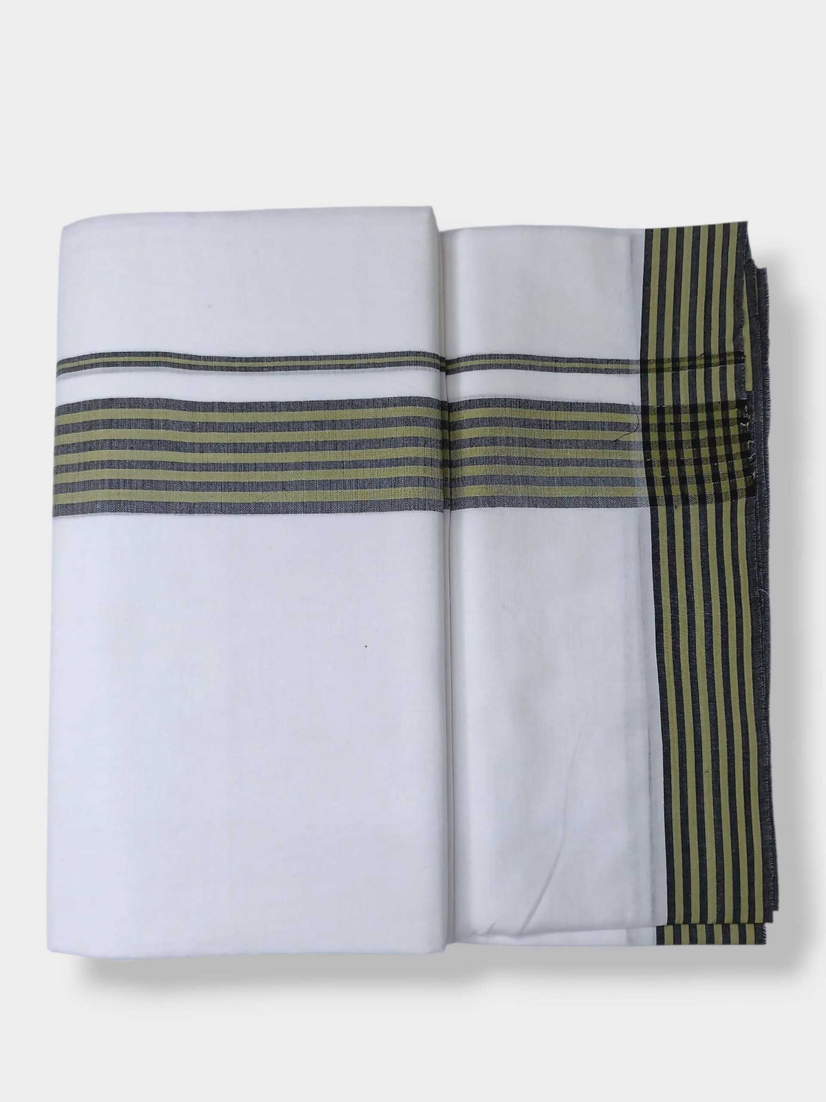 Pure White Cotton Men's Double Dhoti