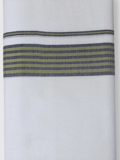 Pure White Cotton Men's Double Dhoti