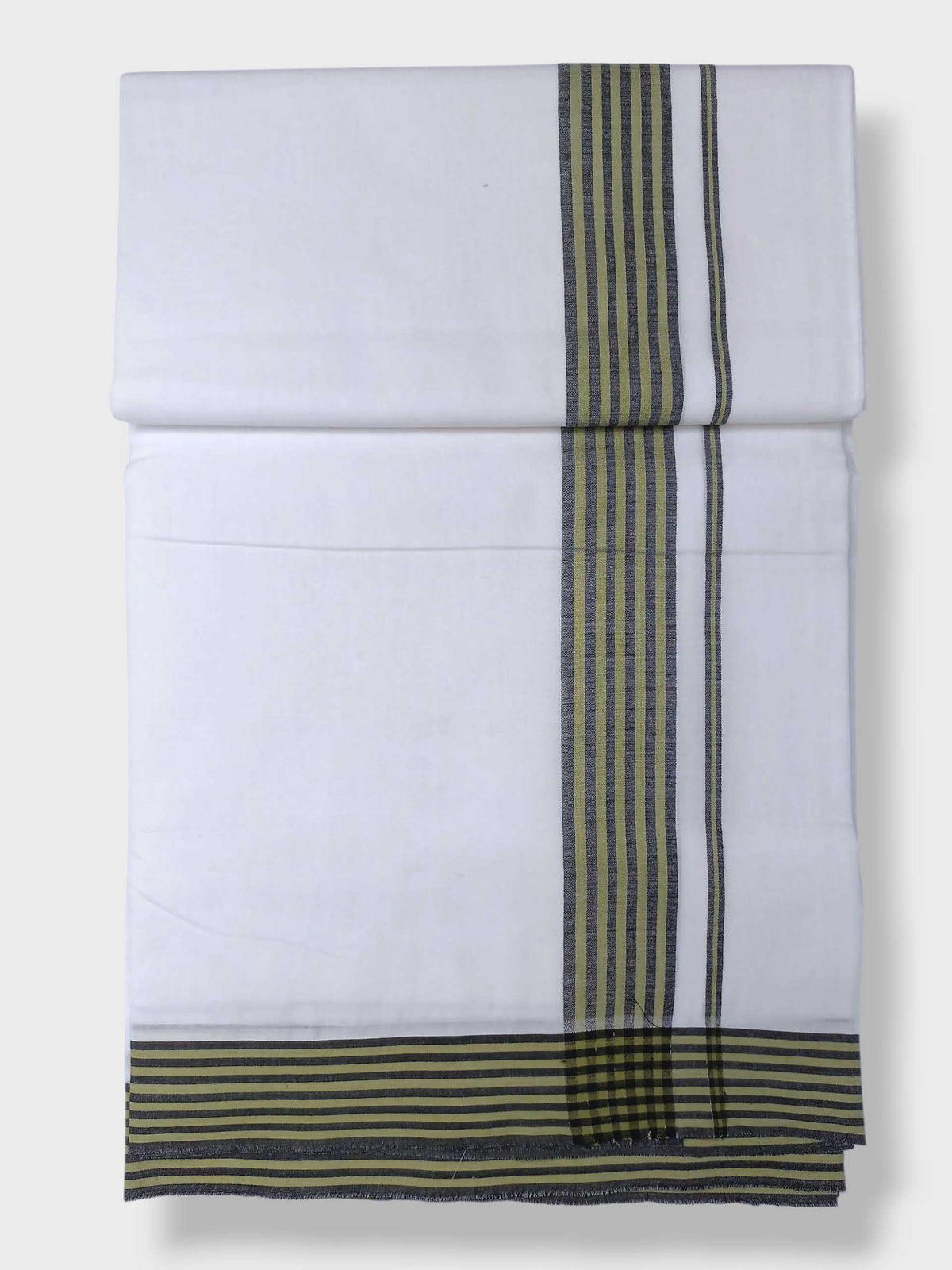Pure White Cotton Men's Double Dhoti