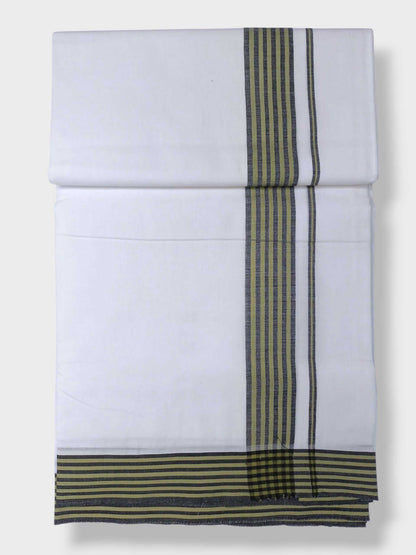 Pure White Cotton Men's Double Dhoti