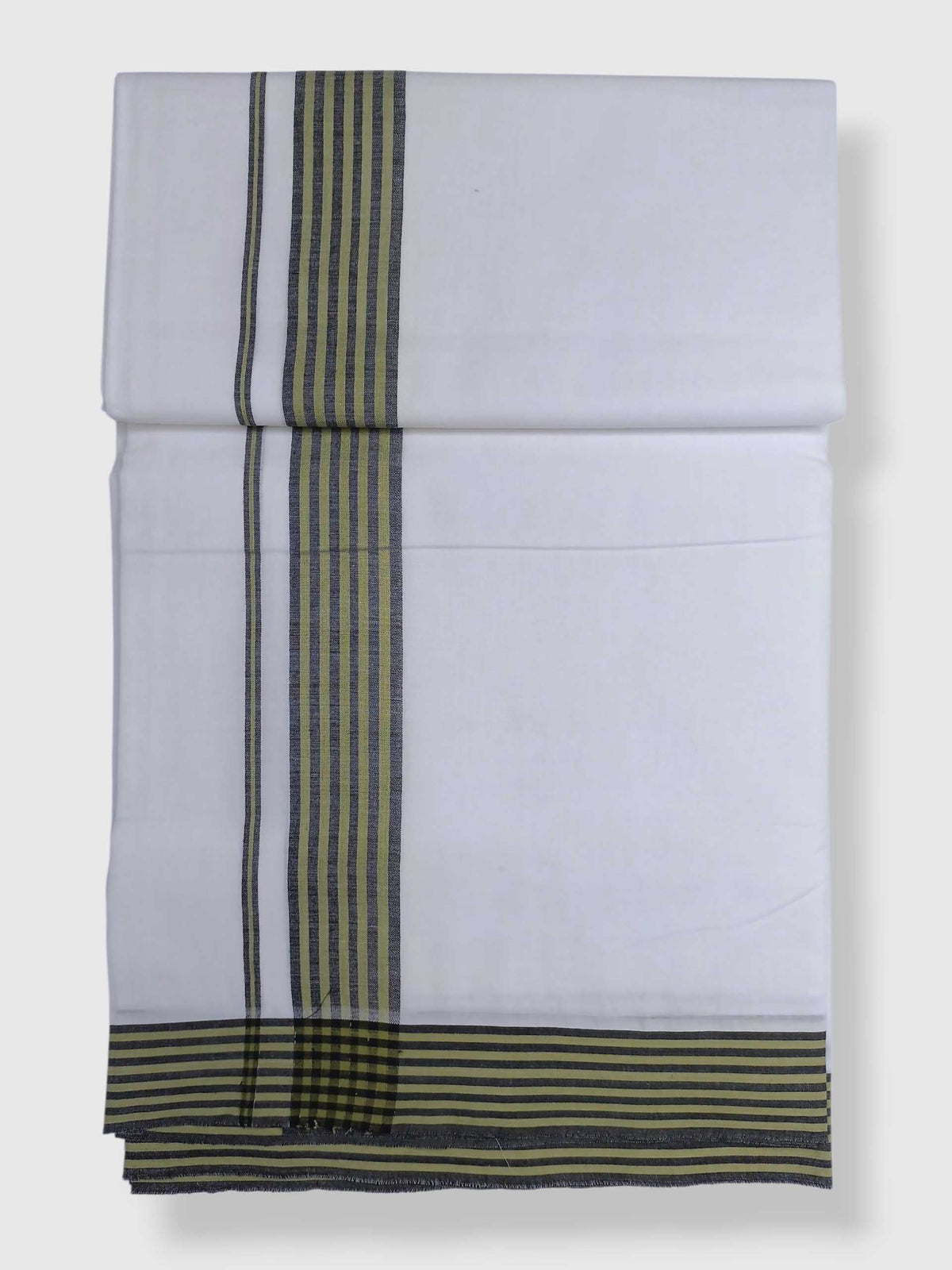 Pure White Cotton Men's Double Dhoti