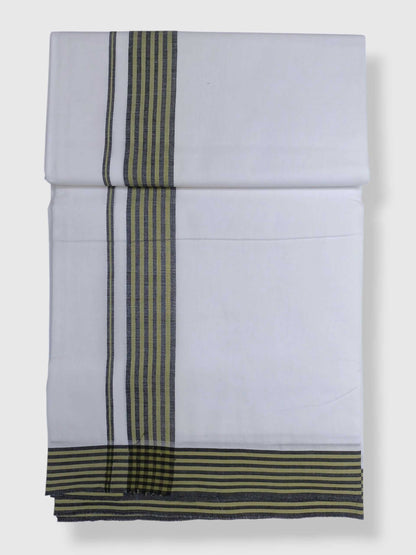 Pure White Cotton Men's Double Dhoti