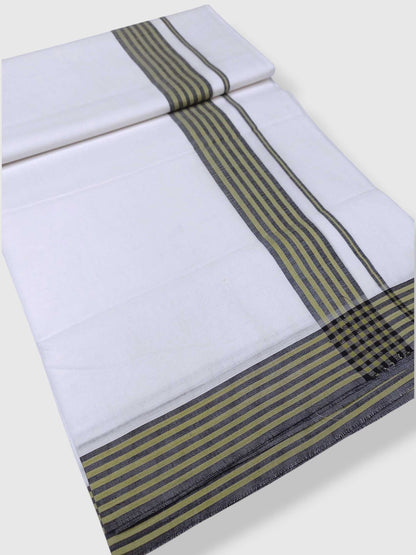 Pure White Cotton Men's Double Dhoti