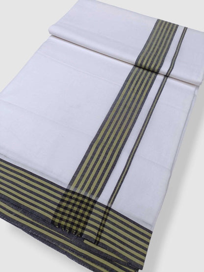 Pure White Cotton Men's Double Dhoti