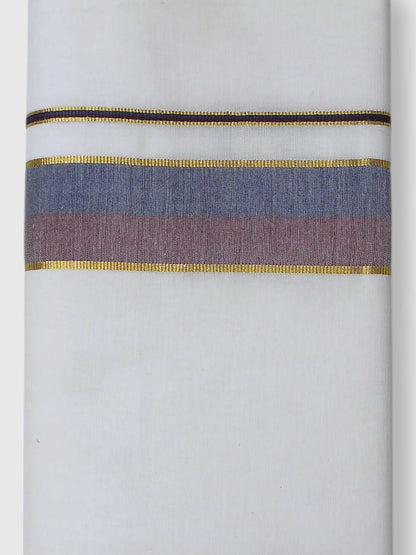 Pure White Cotton Men's Double Dhoti