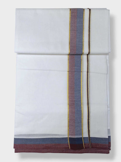 Pure White Cotton Men's Double Dhoti