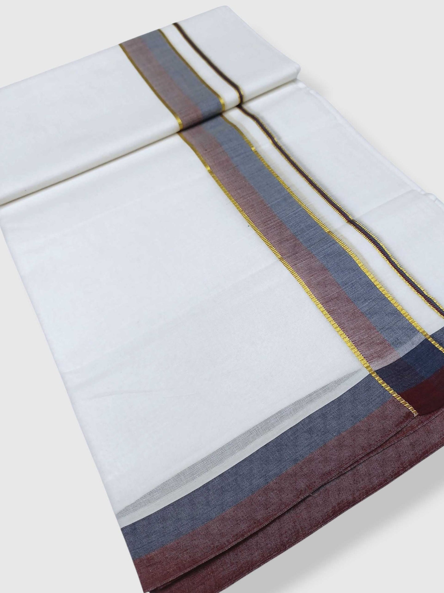 Pure White Cotton Men's Double Dhoti