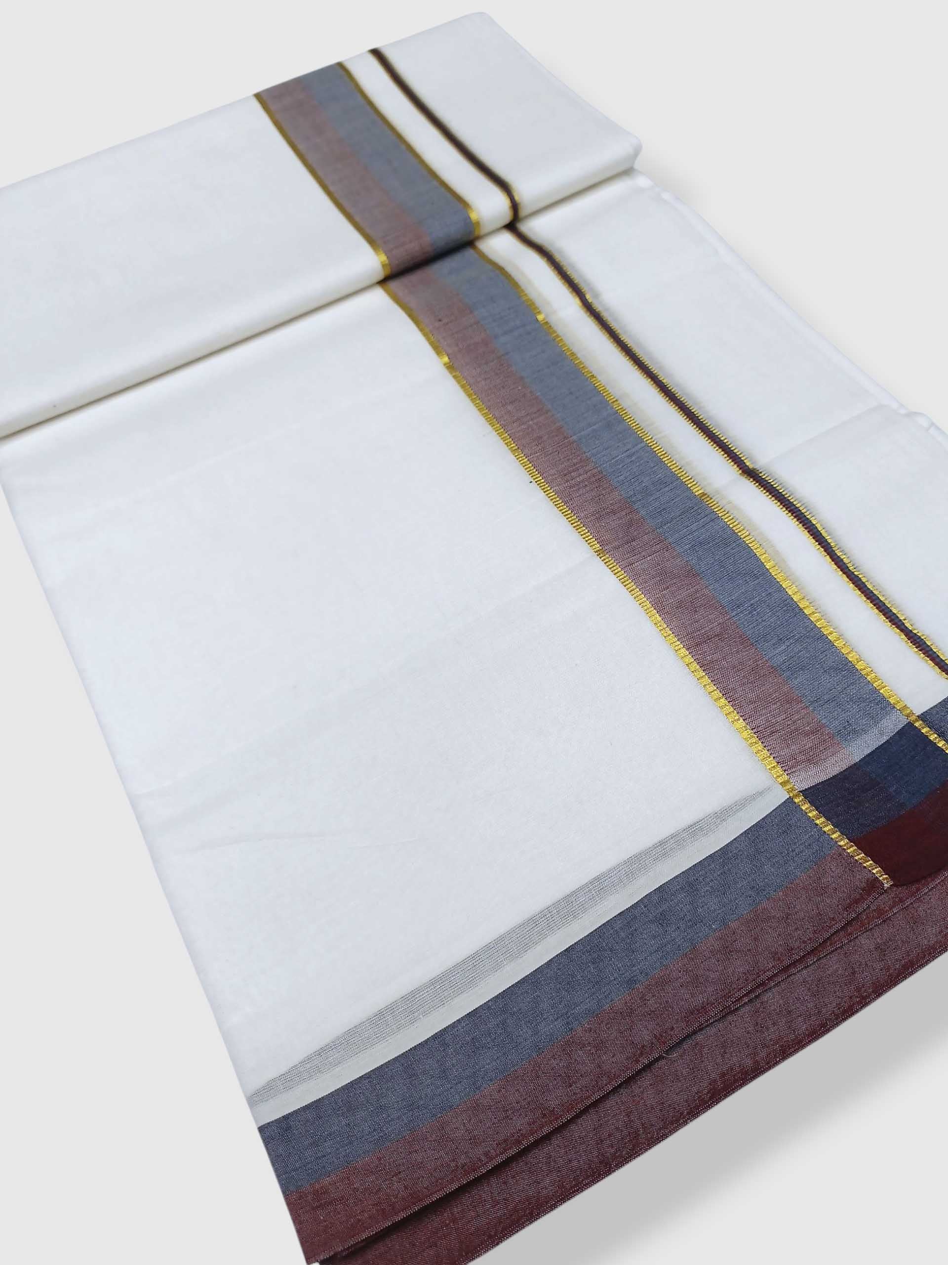 Pure White Cotton Men's Double Dhoti