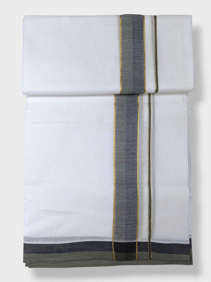 Pure White Cotton Men's Double Dhoti