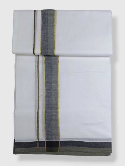 Pure White Cotton Men's Double Dhoti