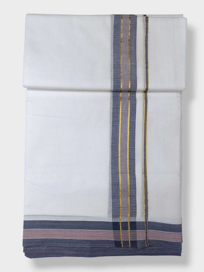 Pure White Cotton Men's Double Dhoti