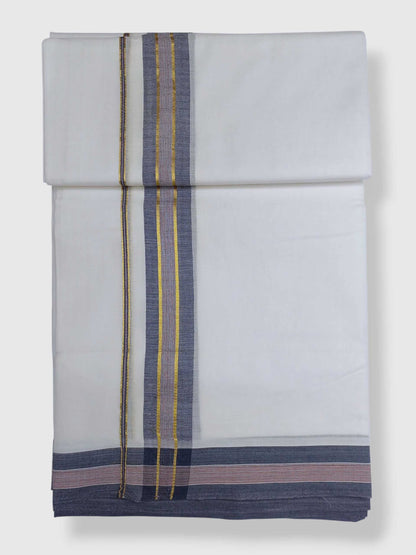 Pure White Cotton Men's Double Dhoti