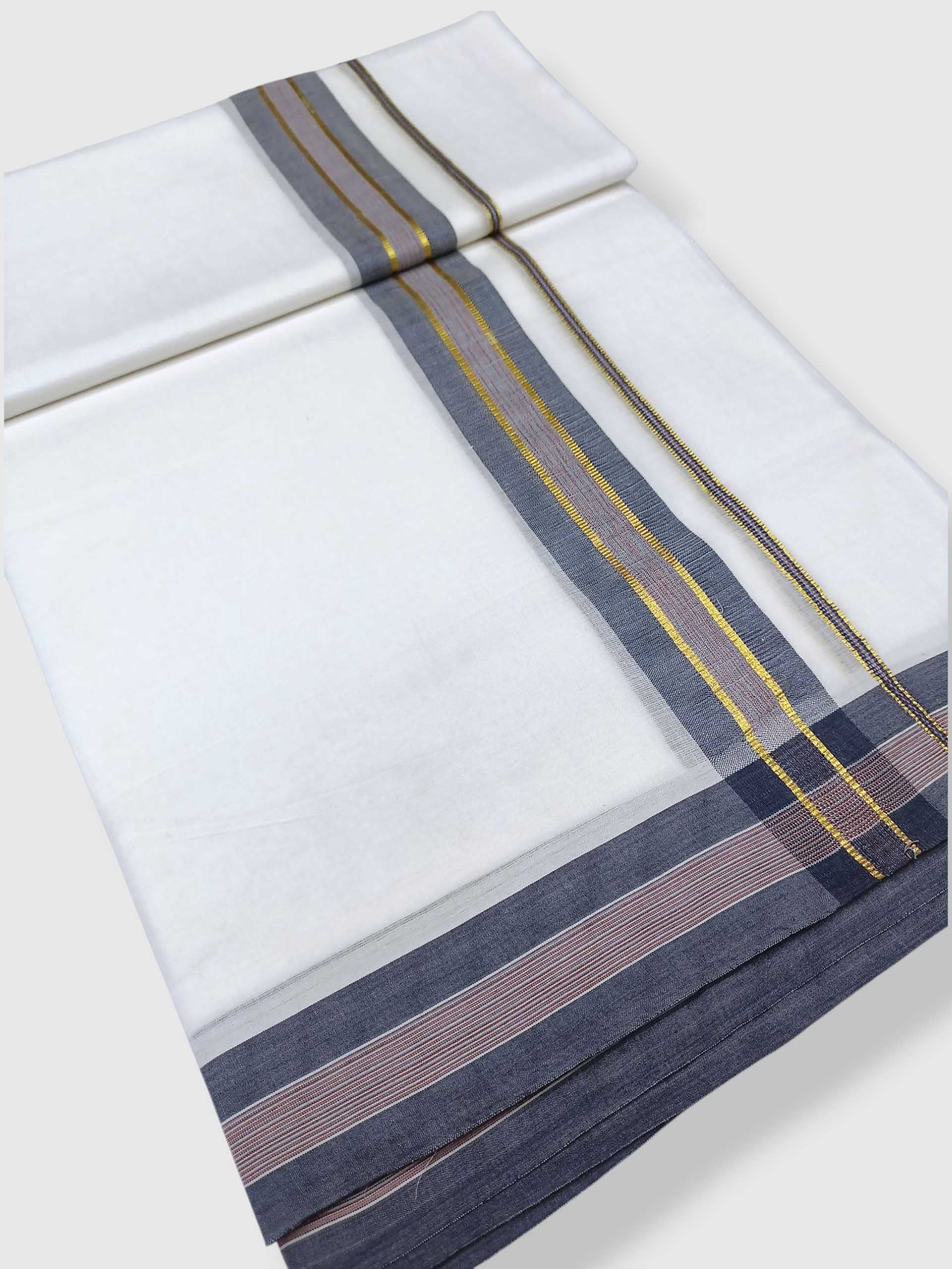 Pure White Cotton Men's Double Dhoti