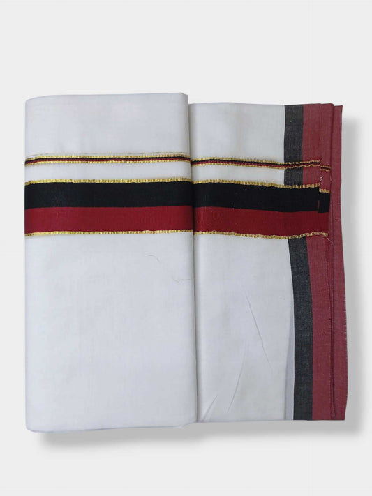 Pure White Cotton Men's Double Dhoti