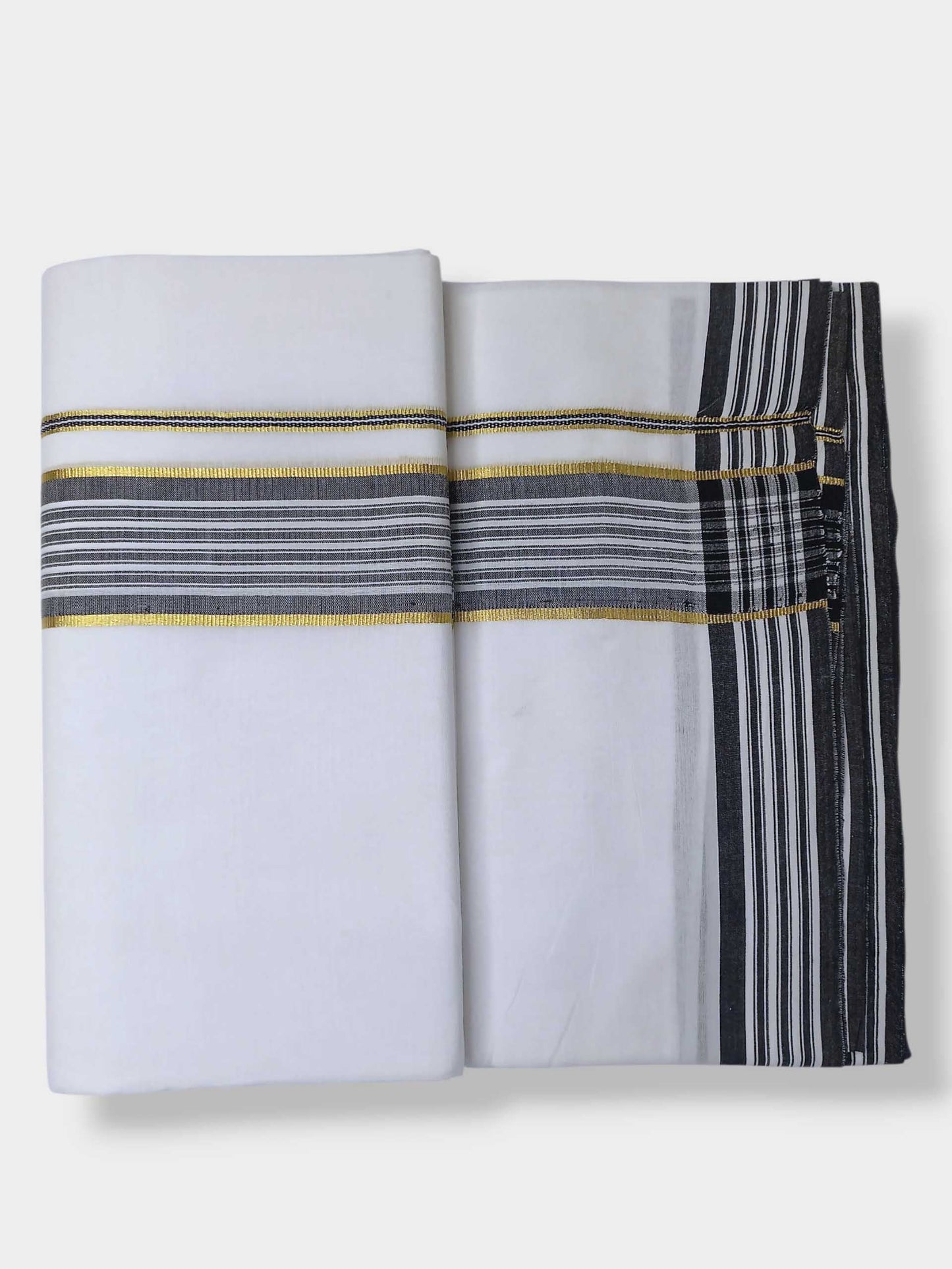 Pure White Cotton Men's Double Dhoti