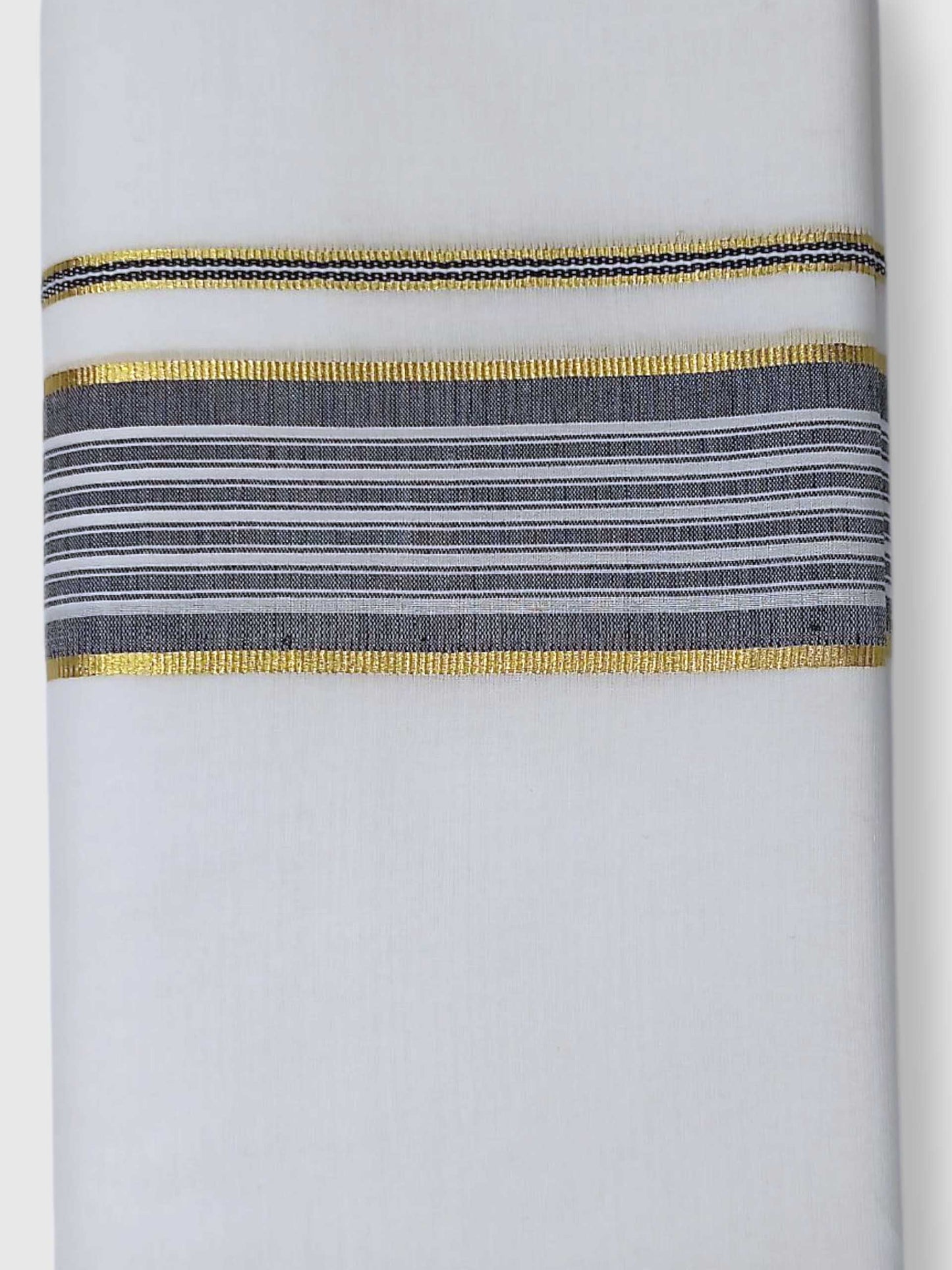 Pure White Cotton Men's Double Dhoti