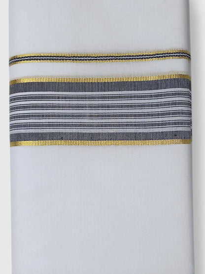 Pure White Cotton Men's Double Dhoti