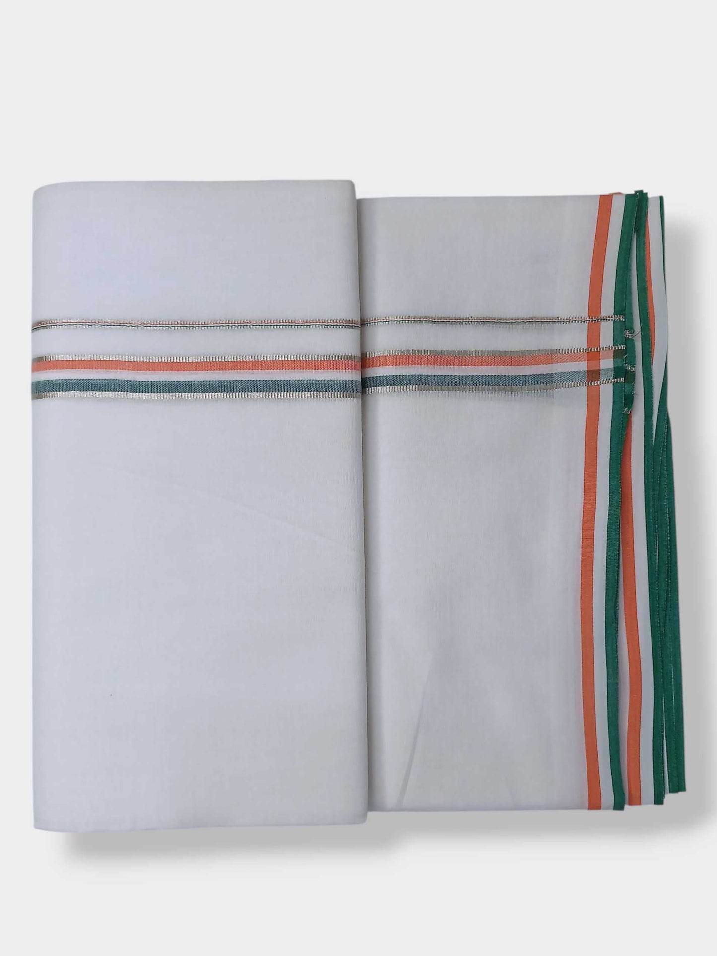 Pure White Cotton Men's Double Dhoti