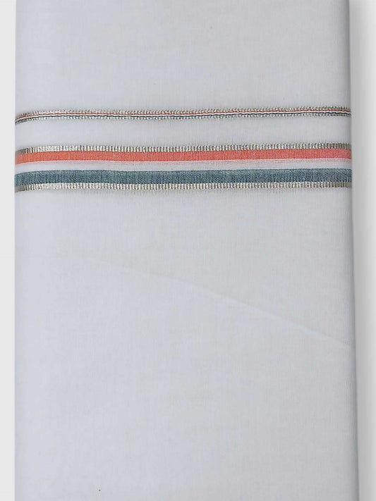 Pure White Cotton Men's Double Dhoti