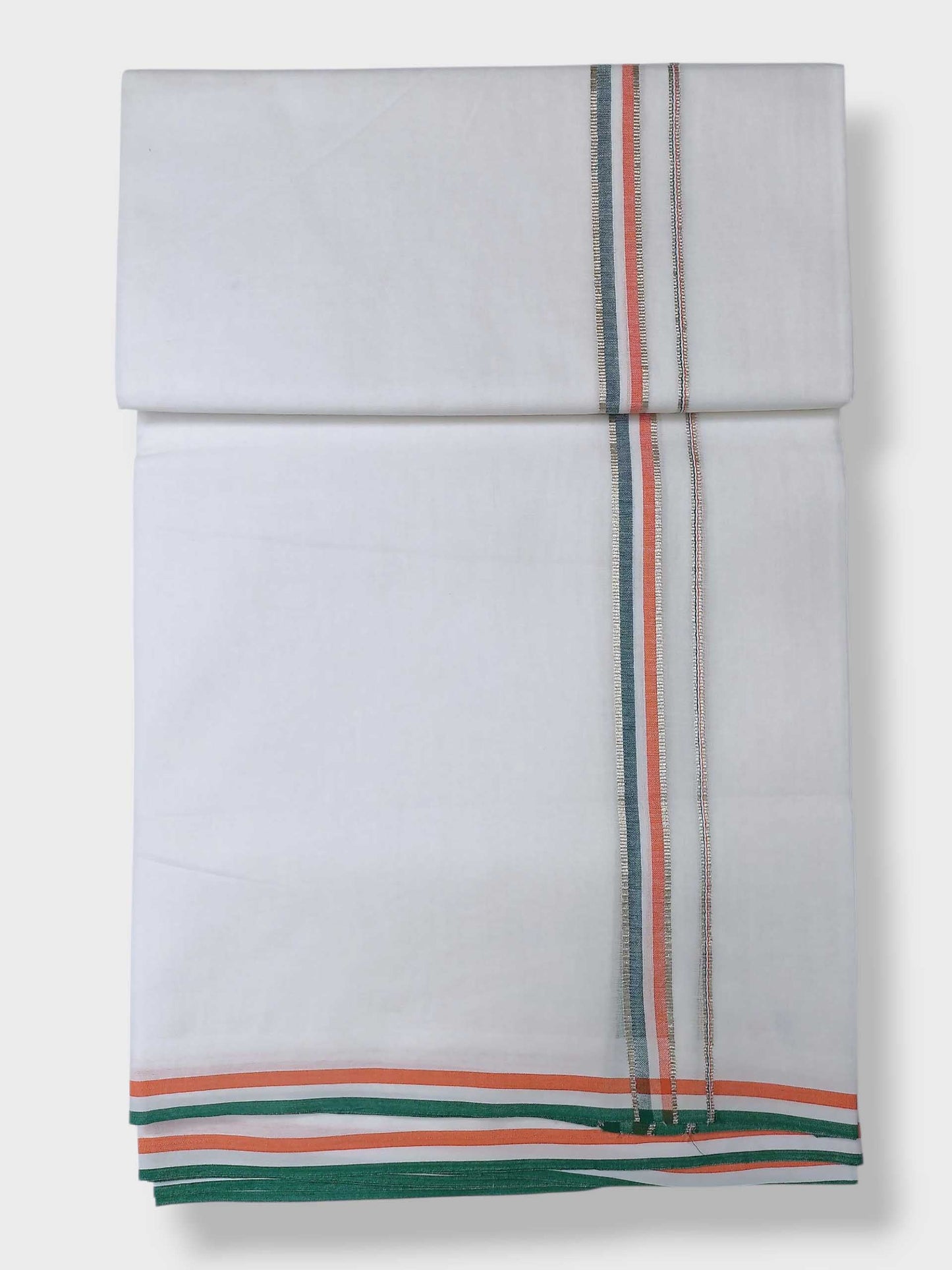Pure White Cotton Men's Double Dhoti