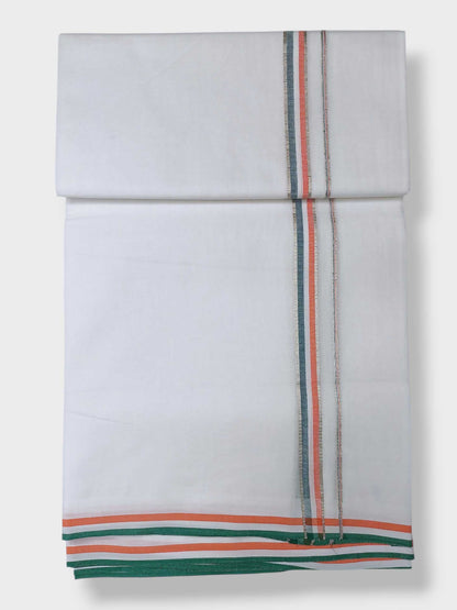 Pure White Cotton Men's Double Dhoti
